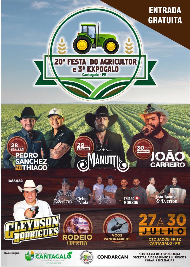 Vem ai a 20ª Festa do Agricultor e a 3ª ExpoGalo em Cantagalo 