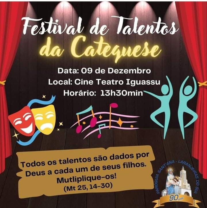 Festival de Talentos acontece neste sábado no Cine Teatro Iguassu