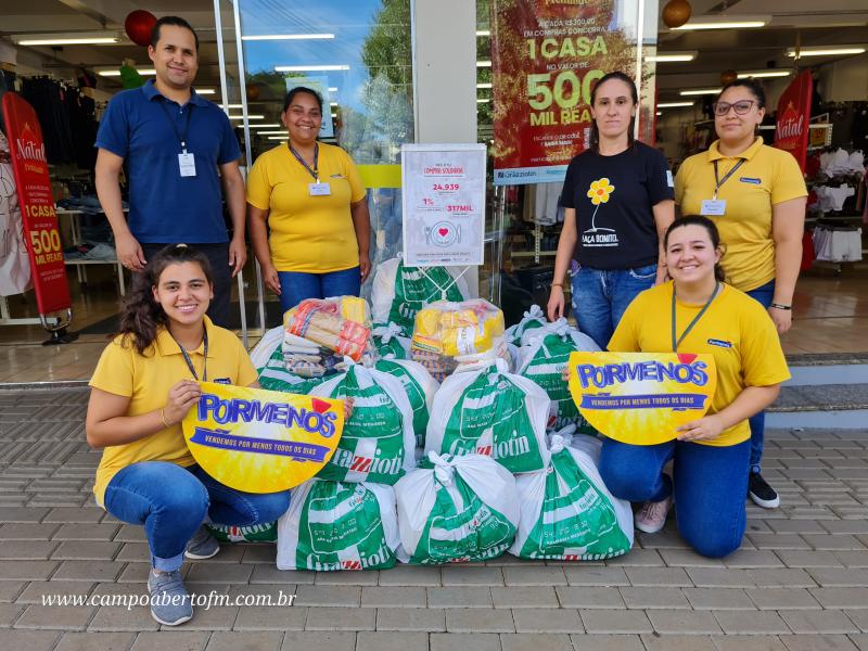 LS: Projeto Compra Solidária do Grupo Grazziotin e loja Por Menos entrega 34 cestas para Assistência Social