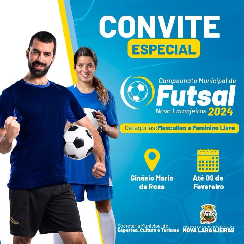 Terminam neste sexta (9) as Inscrições do Municipal de Futsal de Nova Laranjeiras 