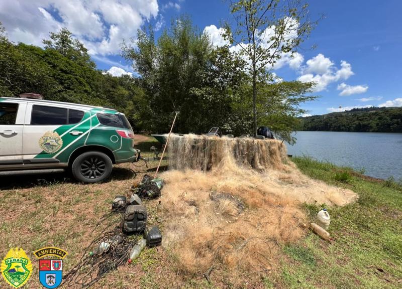 RBI: Polícia Ambiental apreende vários materiais de pesca predatória no Rio Iguaçu 