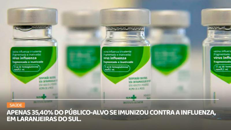 Laranjeiras do Sul vacinou apenas 35% do público alvo contra a influenza