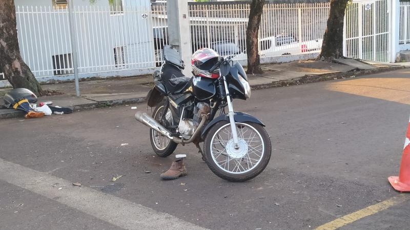 LS: Motociclista fica ferido após colisão envolvendo três veículos