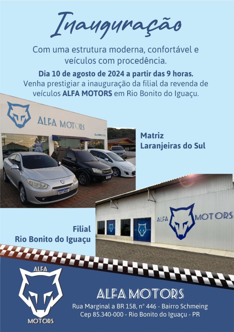 Neste sábado, 10, Inaugura em Rio Bonito do Iguaçu, Alfa Motors.