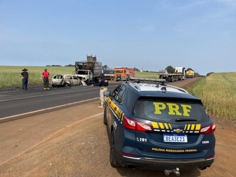 Colisão frontal é registrado no KM 391 da BR 373 em Candói