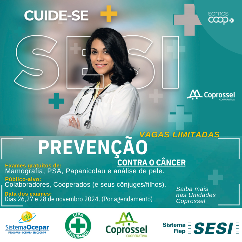 Coprossel - Estão abertas as inscrições para o PROGRAMA CUIDE-SE +