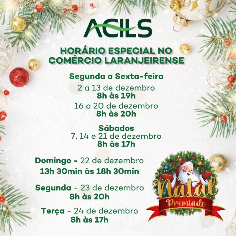 LS: Acils define horário especial de natal do comércio laranjeirense 