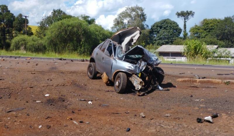 Cantagalo: Colisão envolvendo caminhão e automóvel deixa uma pessoa morta