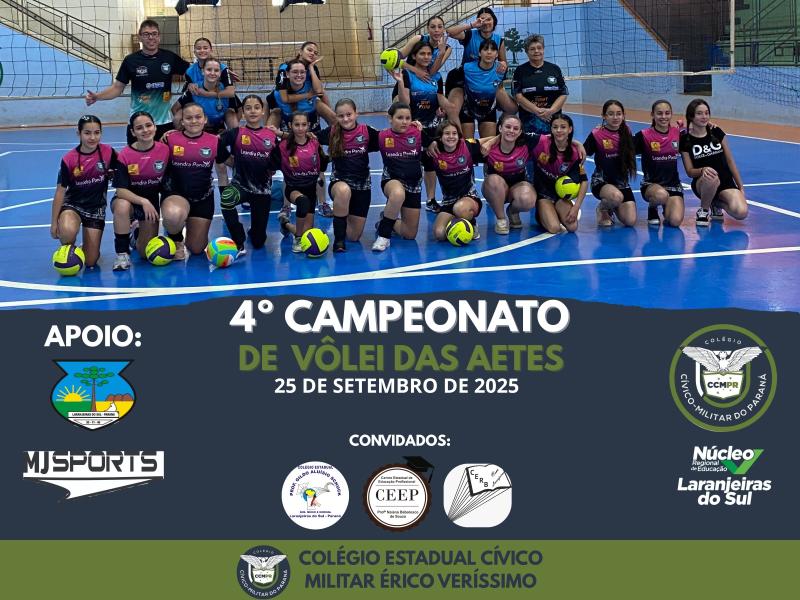 Nesta quinta, 25/9, tem o 4º Campeonato de Vôlei Feminino das AETES em Laranjeiras do Sul 