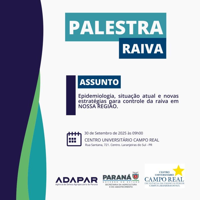 ADAPAR promove palestras sobre estratégias para o controle da raiva bovina em Laranjeiras do Sul
