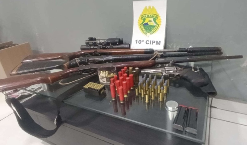 Virmond: PM apreende várias armas após atender ocorrência de perturbação de sossego