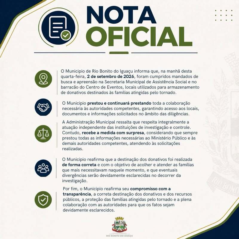 RBI: Prefeitura emite nota oficial sobre a ação do MP e PC