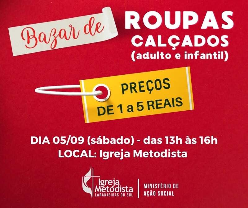 LS: Bazar da Metodista será no sábado, 5